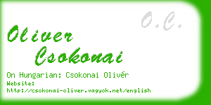 oliver csokonai business card